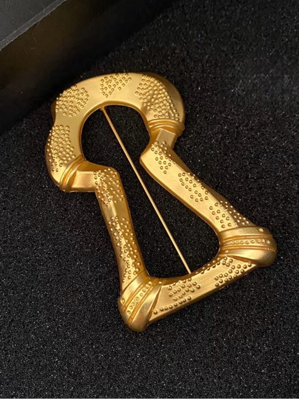 Schiaparelli Inspired Gold-tone Sculptural Buckle Brooch